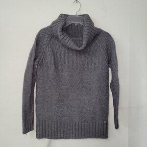 Replay Sweater Womens M Grey Chunky Cowlneck Wool Blend Boxy Tunic Ski Lodge